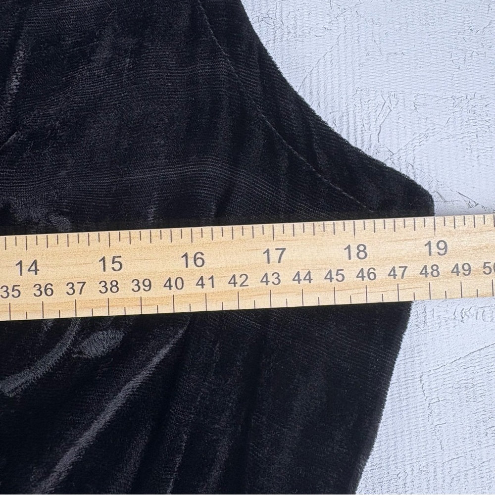 VTG Nostalgia Embroidered Velvet Black Maxi Cocktail Sheath Dress - Large - Picture 7 of 9